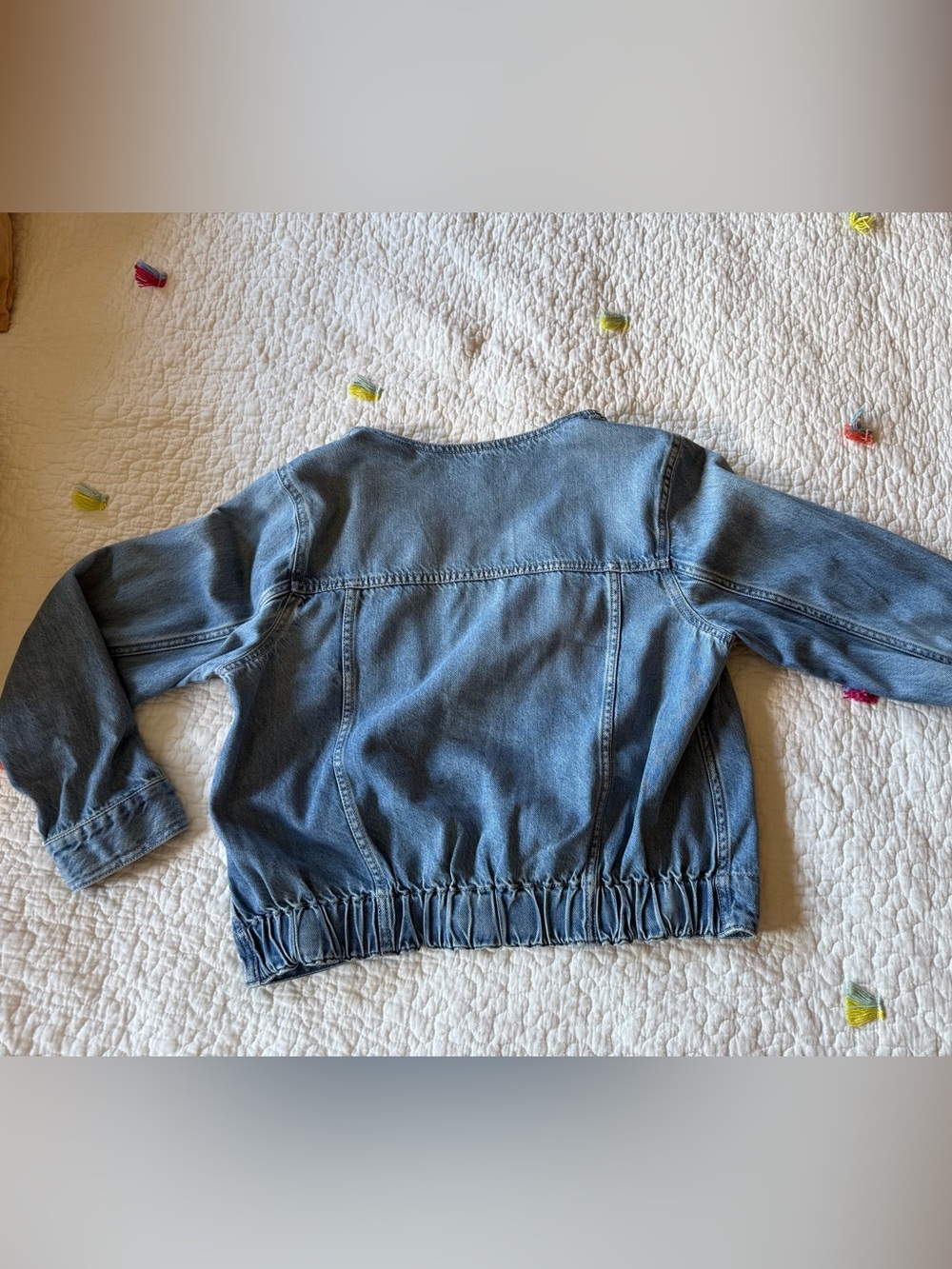 Madewell Ashbury Blue Light Denim Jean Jacket, cinched waist M - Picture 2 of 3